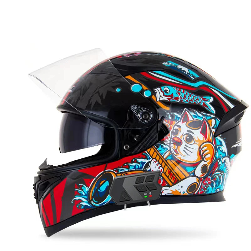 JieKai motorcycle helmet motocross full helmet with Bluetooth earphones for men women all season casco moto cascos para moto