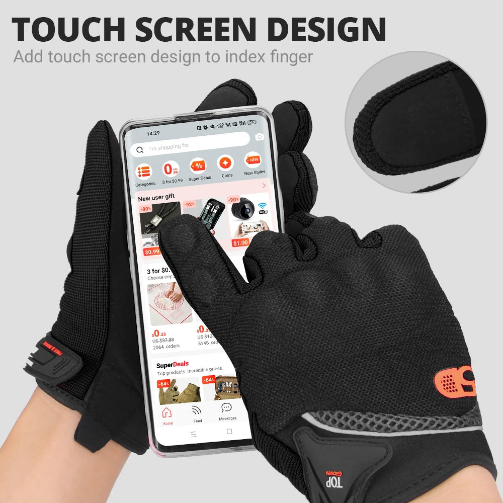Summer Motorcycle Gloves Breathable Riding Gloves Hard Knuckle Touchscreen Motorbike Gloves For Dirt Bike Moto Full Finger Glove
