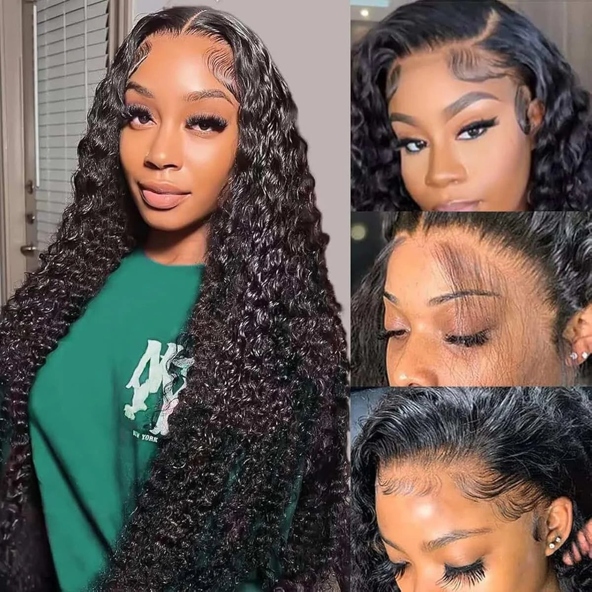 Deep Wave 13x6 Lace Front Human Hair Wig 30 40 Inches Brazilian Deep Curly Wave 13x4 HD Lace Frontal Wig Curly Wigs For Women
