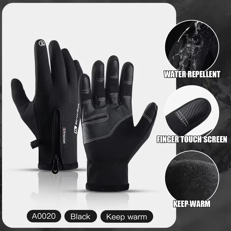 Kyncilor Winter Motorcycle Riding Gloves for Men & Women Touchscreen Waterproof Fleece Sports Accessory Glove for Ski Hiking Run