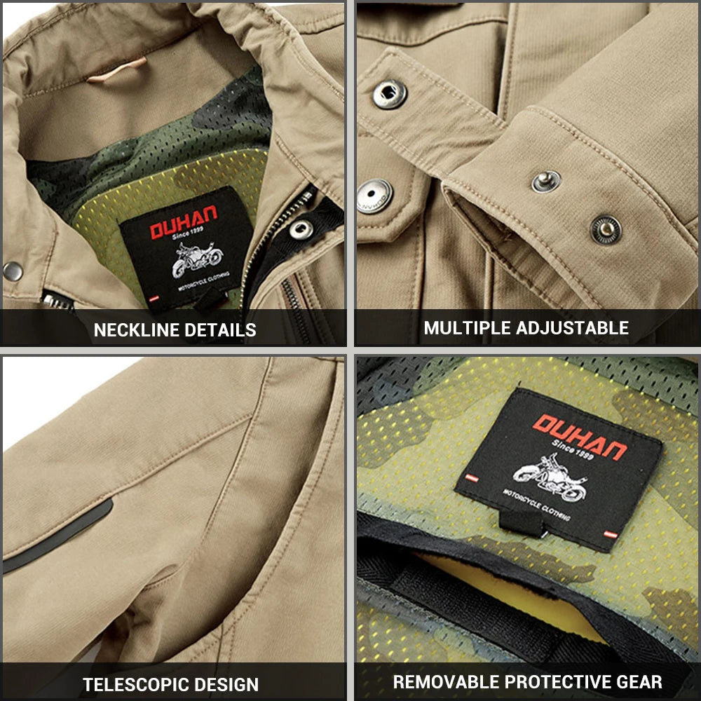 Retro Motorcycle Jackets Anti Drop Wear-resisting Motocross Jacket Waterproof Moto Cycling Protective Clothing Men