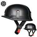 German Style  Motorcycle Helmet Retro Open Face Leather Helmet Moto Vintage Motorbike Cruising Half Helmet Cascos Para Moto