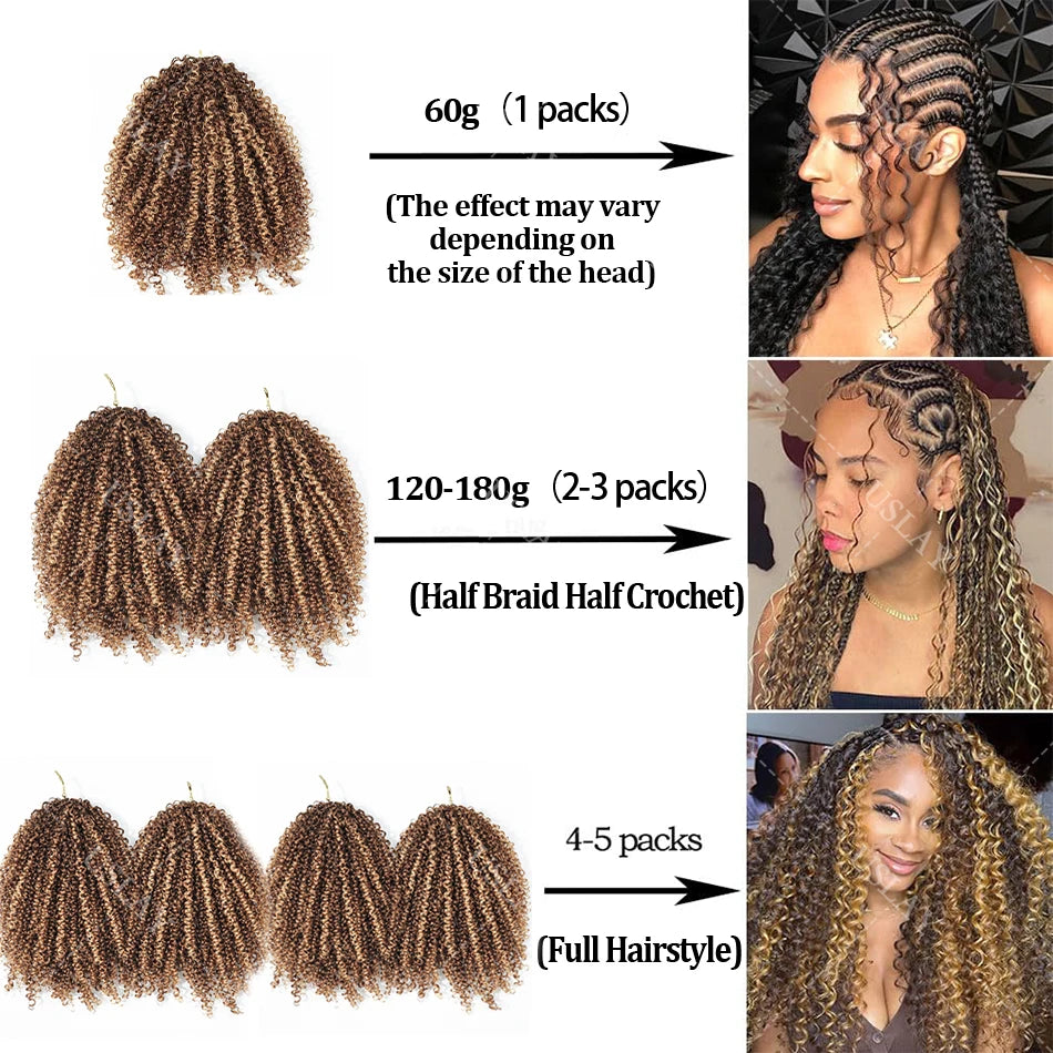 Highlight Small Spirals Curly Crochet Human Hair Extensions Invisible Pre Separated Knotless Crochet Hair With String For Braid