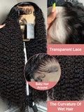 40 Inch Deep Water Wave Lace Front Wigs Deep Curly Wave Lace Brazilian HD Transparent Lace 250 Density Frontal Human Hair Wig