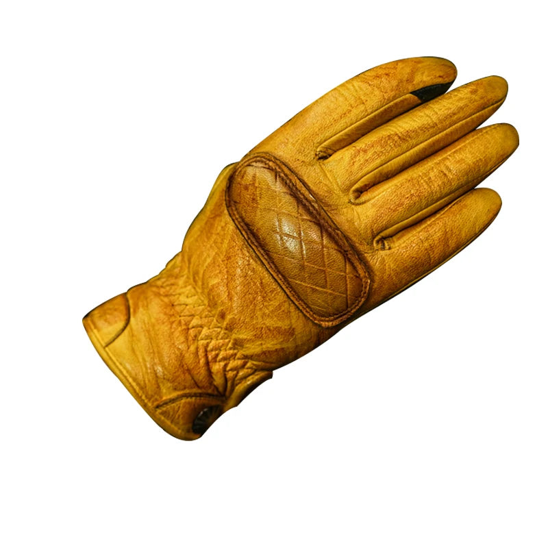 UGLYBROS Retro Motorcycle Riding Gloves for Men Women Full Finger Touchscreen Genuine Leather Racing Gloves Driving Motorbike