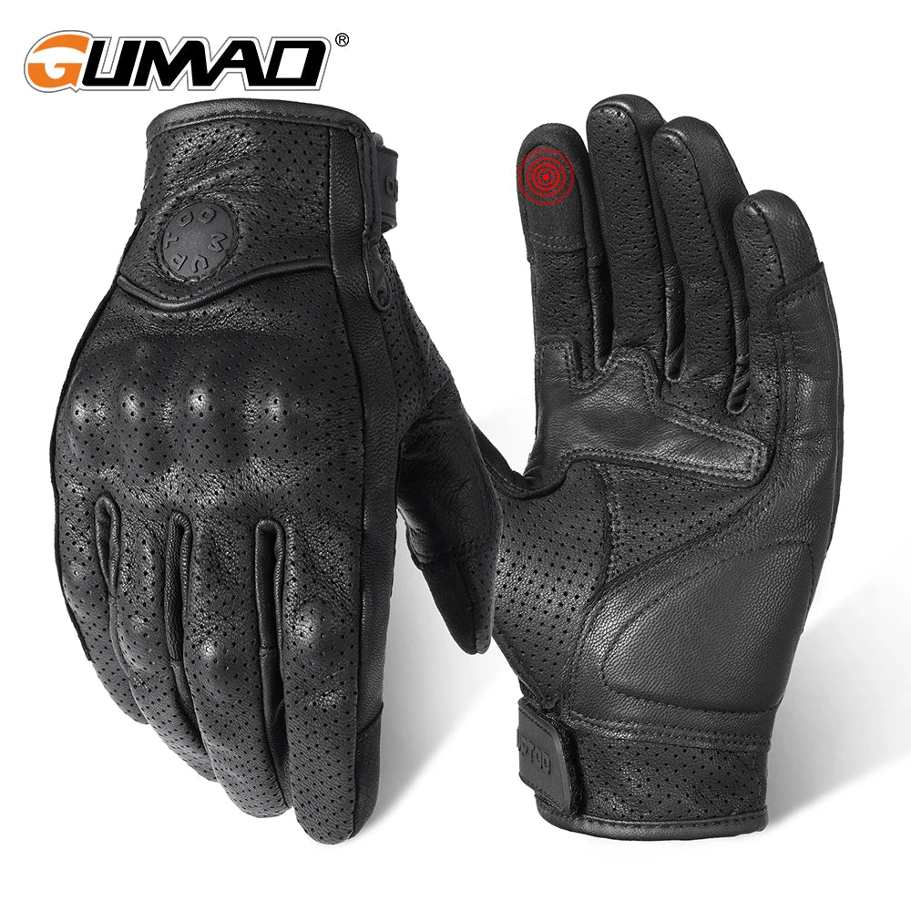 Outdoor Touch Screen Gloves Leather Sports Cycling Hiking Hunting Camping Motorcycle Tactical Riding Anti-skid Protective Gear