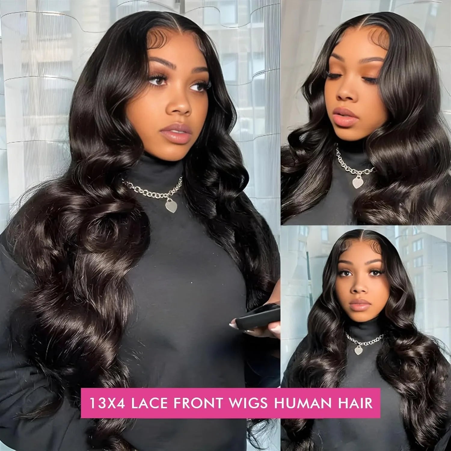 200％ Density Body Wave Lace Front Wigs Human Hair Pre Plucked 13x4 HD Lace Frontal Wigs for Women Glueless Wigs Brazilian Virgin