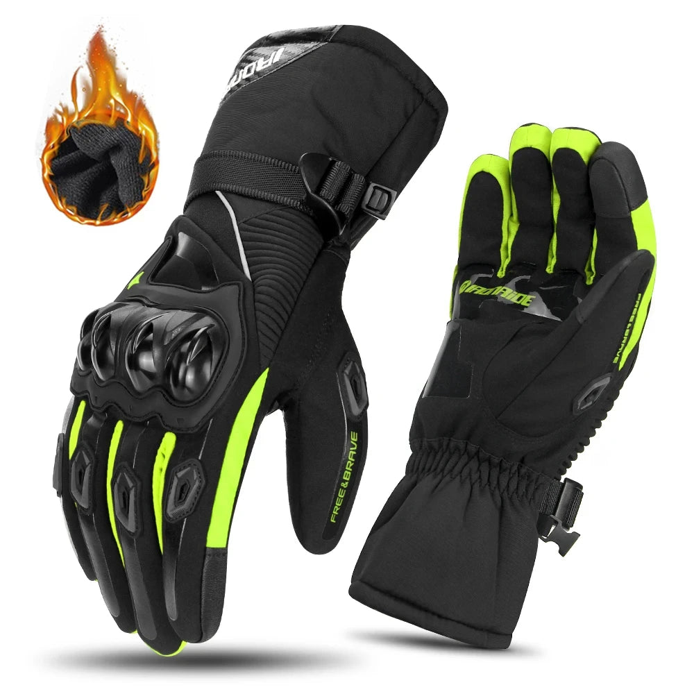 Men's Motorcycle Windproof Gloves Outdoor Motorcycle Riding Velvet Gloves Touch Screen Winter Motorcycle Off-road Women's Gloves