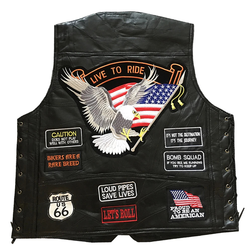 New Motorcycle Jacket Mens Sheepskin Leather Vest Biker Chaqueta Verano Moto Hombre Veste Jaqueta Motoqueiro Giacca Giacca Moto