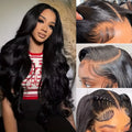 13x6 Body Wave Lace frontal Wig Human Hair Pre Plucked Glueless 13X4 Brazilian Body Wave HD Transparent Lace Wigs For Women