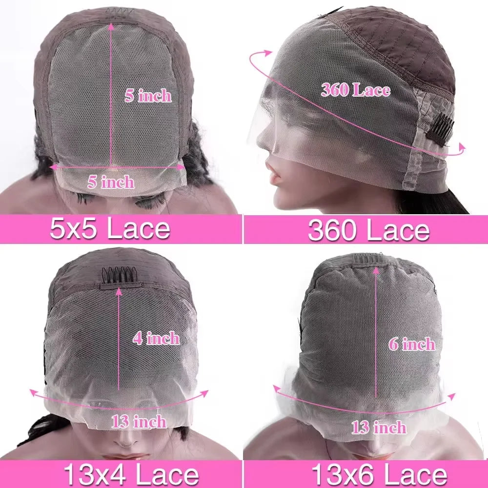 13x6 Lace Front Wig Human Hair HD Transparent 13x4 Deep Wave Lace Frontal Wigs Pre Plucked 200% Density 5x5 Lace Closure Wigs