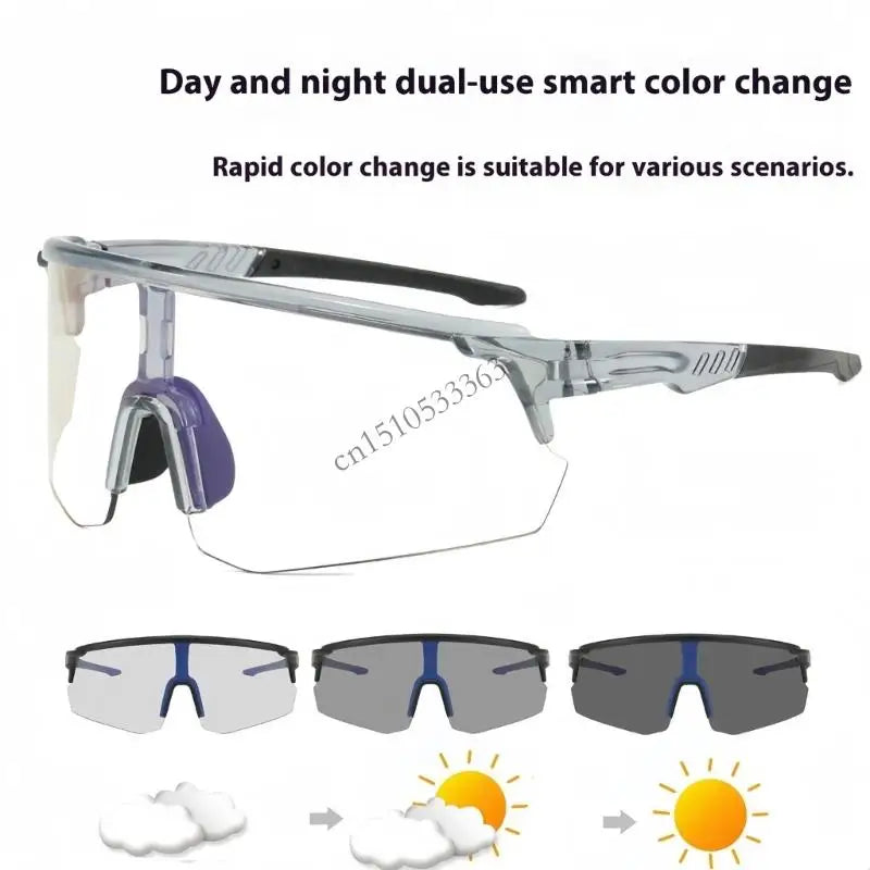 090E Day Night Riding Glasses Lightweight Frame Soft Silicone Nose Pads Windproof Design for Motorcycle Bike Enthusiasts