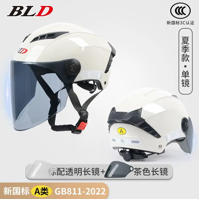 BLD Electric Vehicle Helmet Women's Summer Sunscreen Motorcycle Half Helmet Men's Four Seasons Safety Helmet casco moto