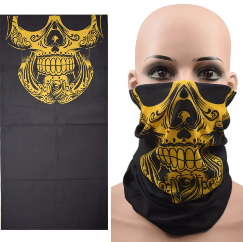 Multifunctional Unisex Windproof Skull Bandana for Motorcycle Riding, Skiing, and Parties.