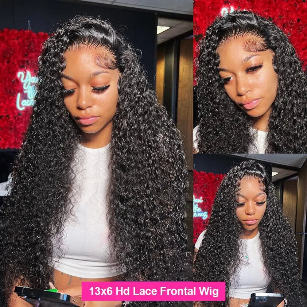 Deep Wave Lace Front Wigs Human Hair 13x4 Lace Front Wigs For Women Curly Human Hair Wig 13x6 Lace Frontal Wigs  Pre Plucked