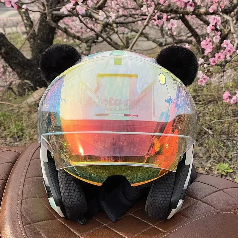 Ski Helmet Decoration Plush Bear Ear Motorcycle Riding Helm Accessories Small Panda Ears