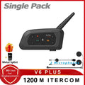 XINOWY V6 Plus Motorcycle Helmet Bluetooth Headset Intercom 1200M Interphone Communicator Waterproof 6 Riders