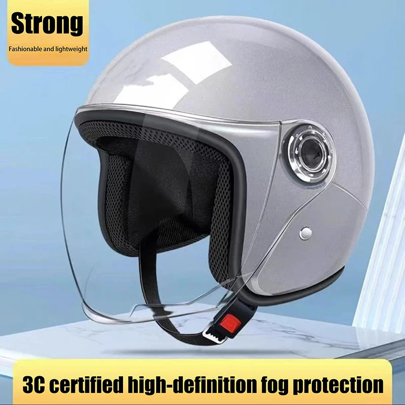 1 Piece Men Woman Electric Riding Lens Helmet Four Seasons Comfortable Ventilation Adjustable Motorcycle Safety Helmet