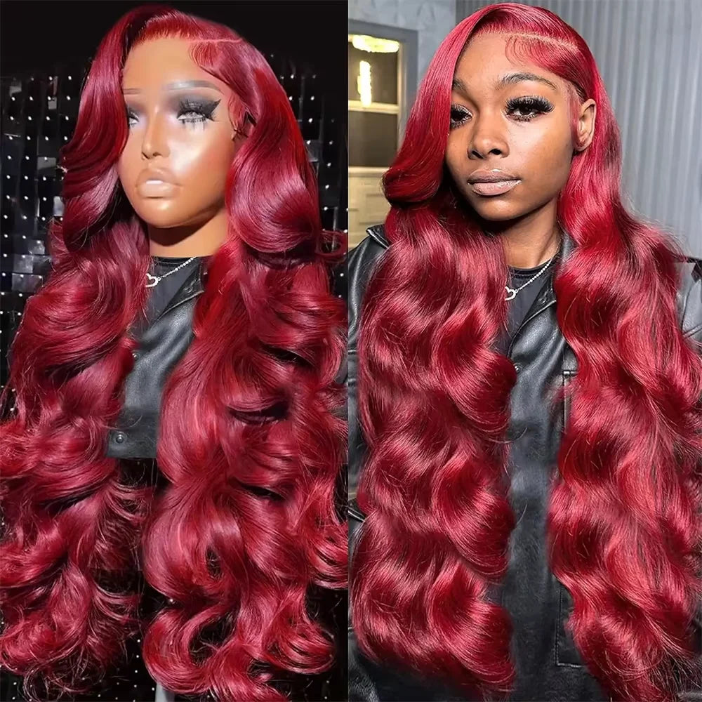 99j Burgundy 13x6 HD Lace Frontal Human Hair Wigs Wine Red Colored Brazilian Body Wave 13x4 Lace Front Wigs Human Hair On Sale