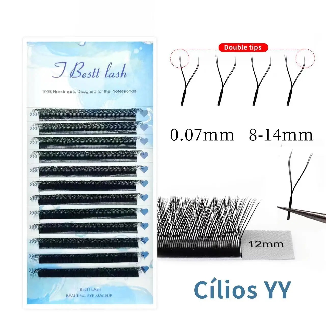 Tbestt 6DW Shape Lashes YY Eyelash Volume Extensions 5DW Cilia and Brazilian Volume Mink YY Cilios Extensions Cilios YY