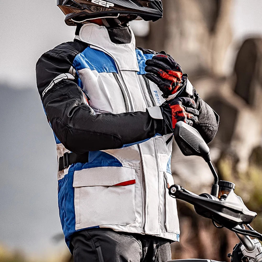S-7XL Motocross Jacket Men Women Chaqueta Moto CE Protector Motorcycle Jacket Waterproof Protective Gear With Removeable Linner