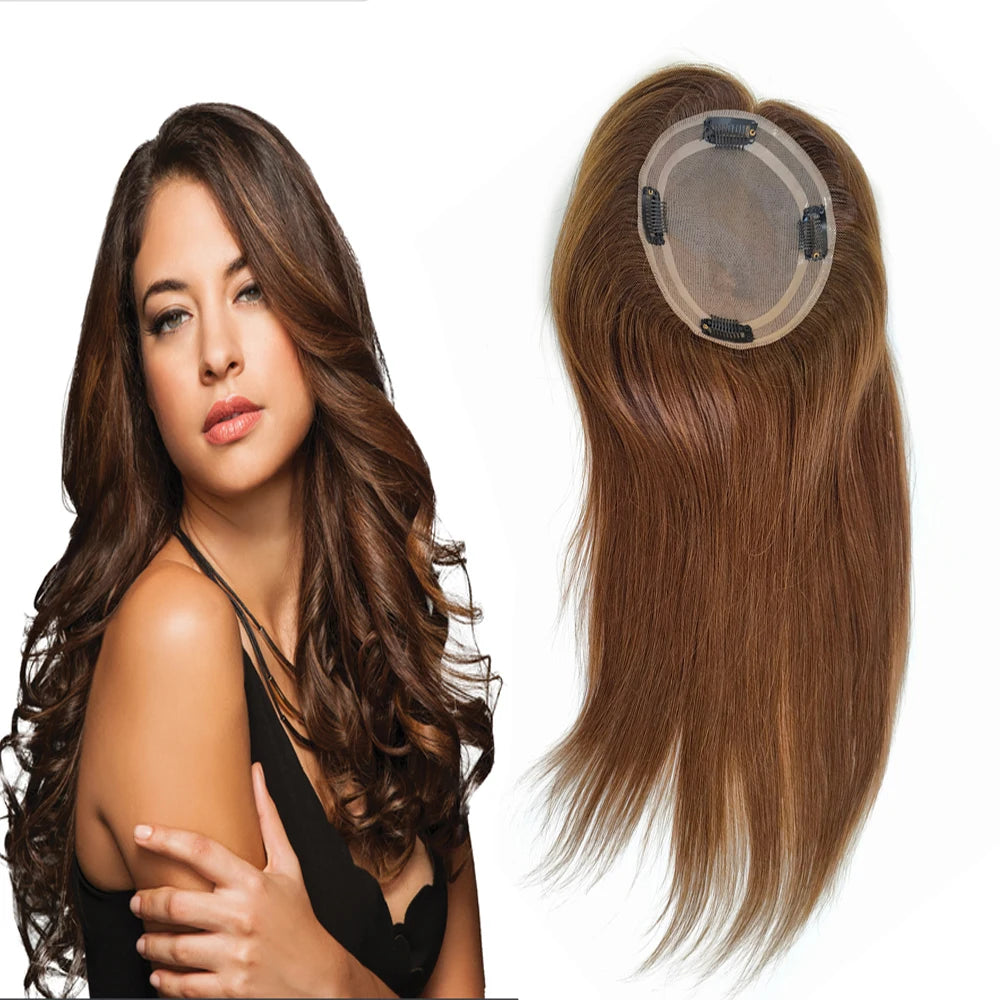 6x5inch Mono Hair Topper Human Hair Premium Hantied Hair Wigs For Women Chinese Cuticle Remy Human Hair Hairpieces