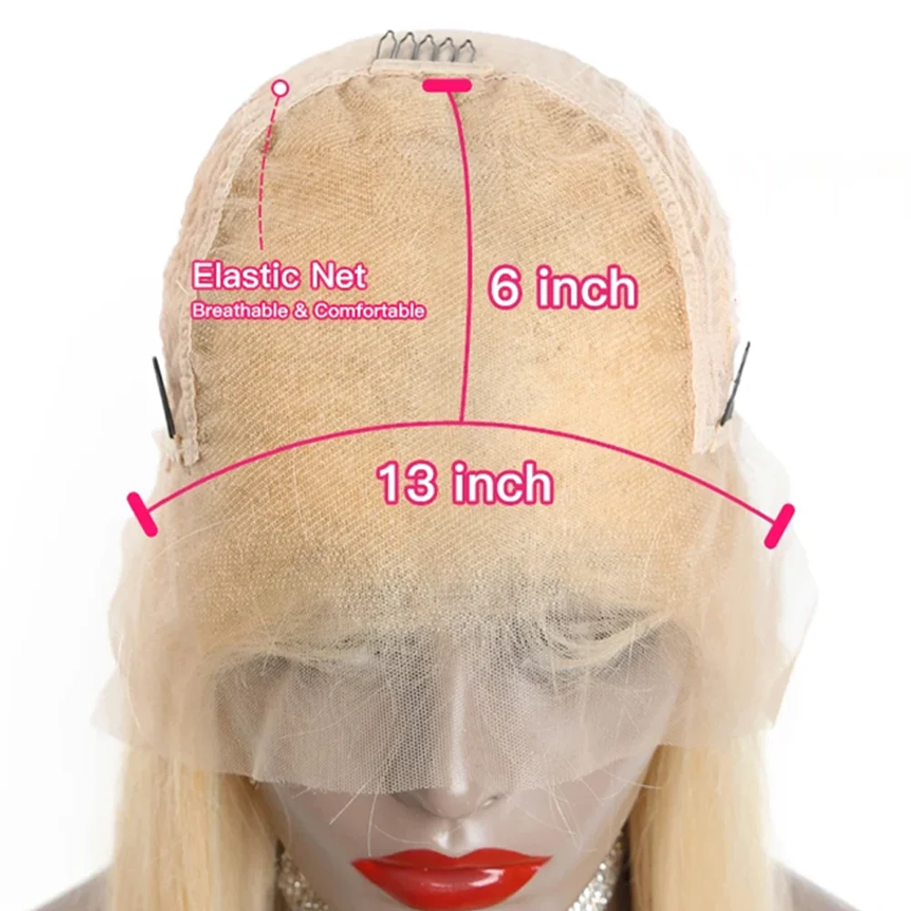 Honey Blonde Short Straight Bob Human Hair Wigs Brazilian Lace Front 613 Human Hair Wigs Pre Plucked HD Lace Wigs Remy Hair Wigs