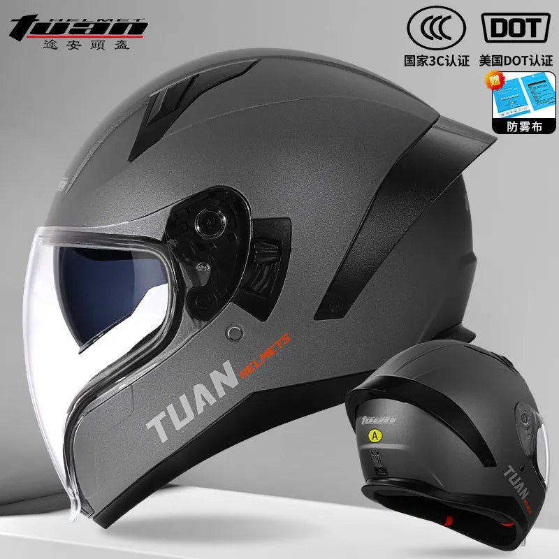 Motorcycle Helmet DOT Certified Double Mirror Drinking Water High Value Cycling Locomotive Full Helmet Ride