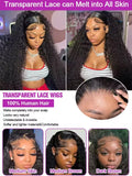 Deep Curly Lace Front Wigs Transparent HD 13x4 Lace Frontal Wigs Deep Wave Human Hair Wigs For Black Women Wet And Wavy