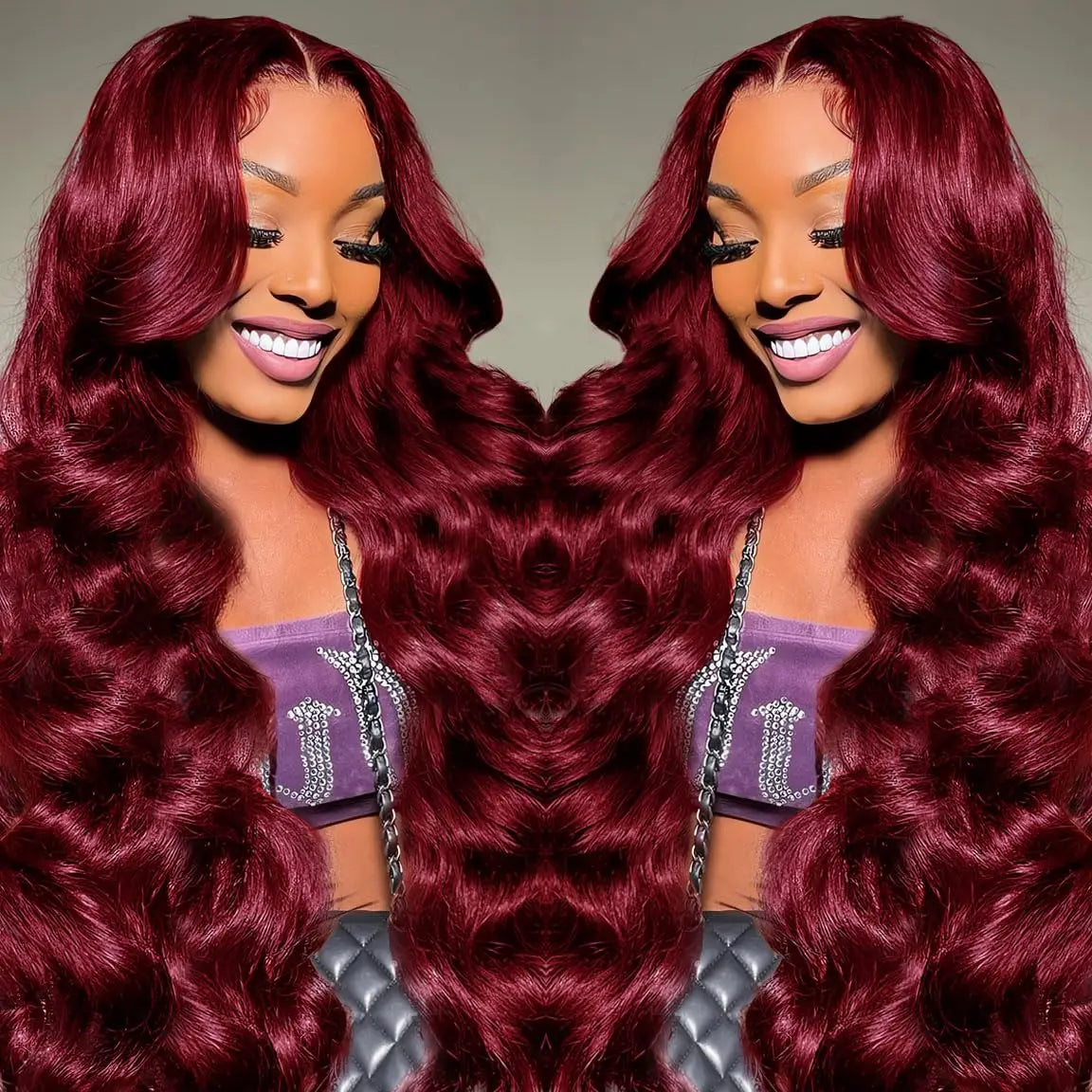 40 Inch 99J Burgundy 13x4 HD Lace Front Wig Body Wave 13x6 HD Lace Front Wigs Pre Plucked Red Colored Wigs For Women 200 Density