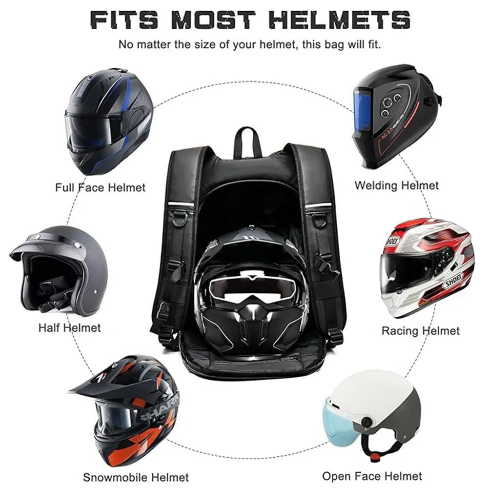 Large Capacity Multifunctional Motorcycle Helmet Bag Waterproof Motorcycle Riding Backpack Reflective Bicycle Travel Laptop Bag