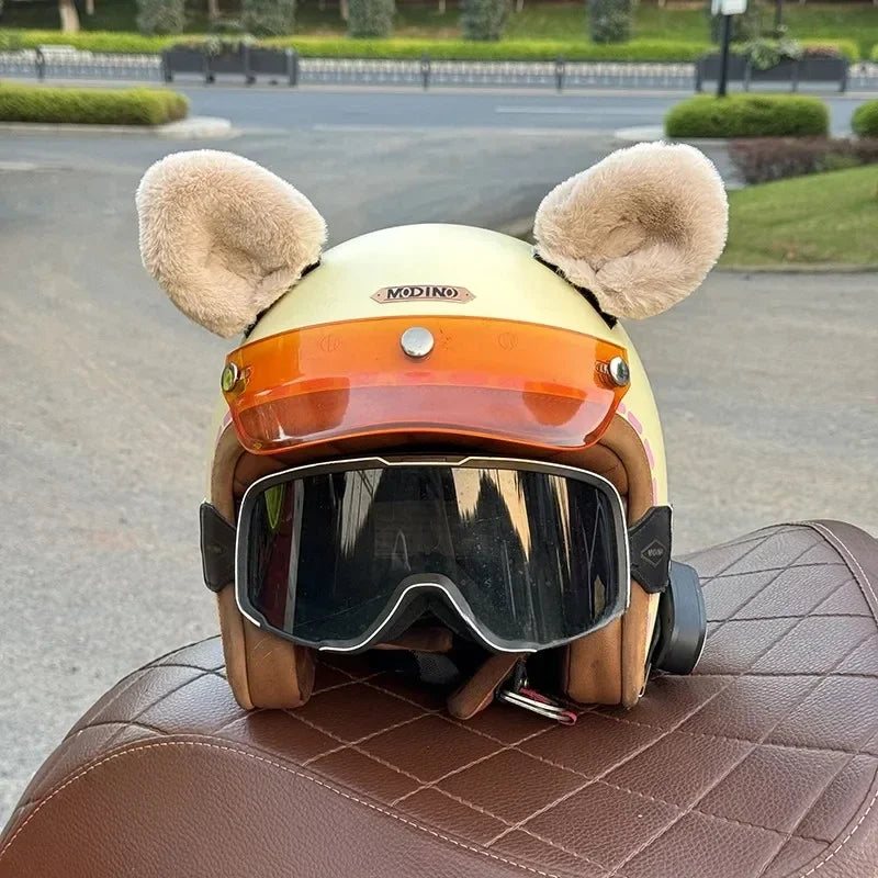 Ski Helmet Decoration Plush Bear Ear Motorcycle Riding Helm Accessories Small Panda Ears