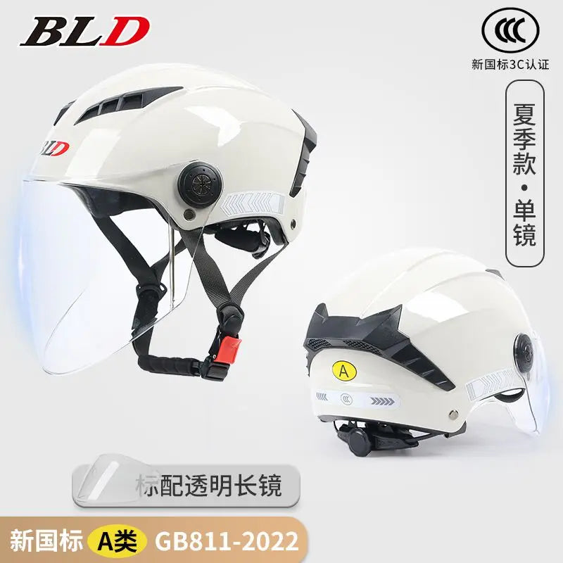 BLD Electric Vehicle Helmet Women's Summer Sunscreen Motorcycle Half Helmet Men's Four Seasons Safety Helmet casco moto