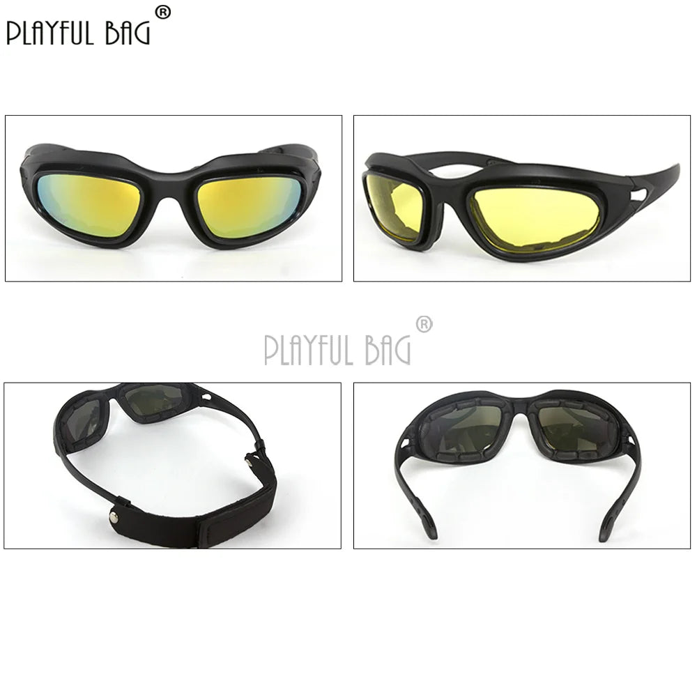 C5 Sports Glasses - Motorcycle Sandproof Goggles with Polarized Lenses - Impact Resistant Bicycle Riding Eyewear NA153S