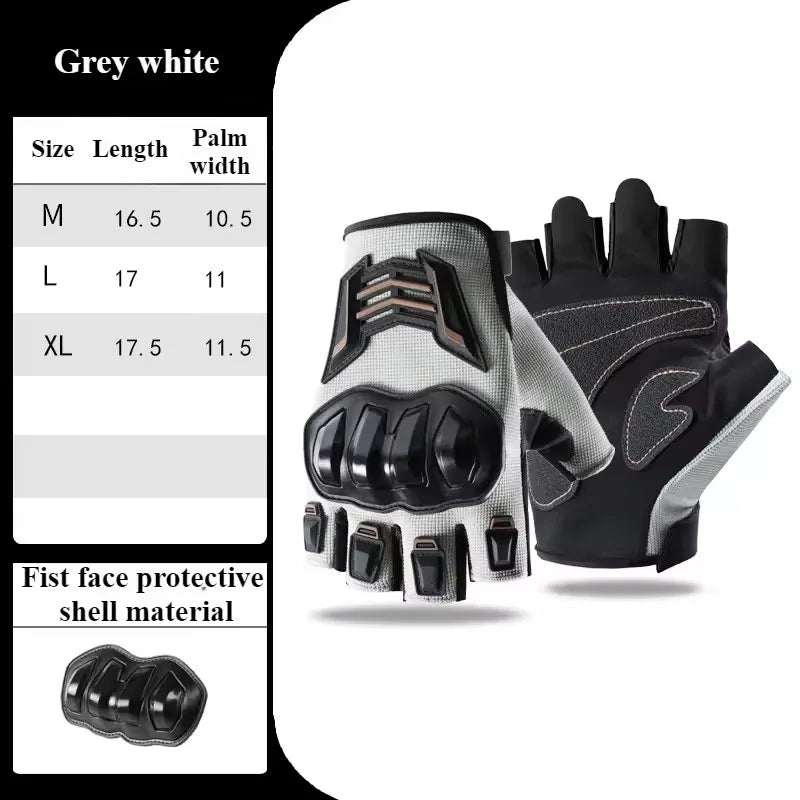 Breathable Motorcycle Gloves Half Finger Wear-Resistant Anti-Slip Racing for Outdoor Cycling Electric Bike Anti-Fall Protection