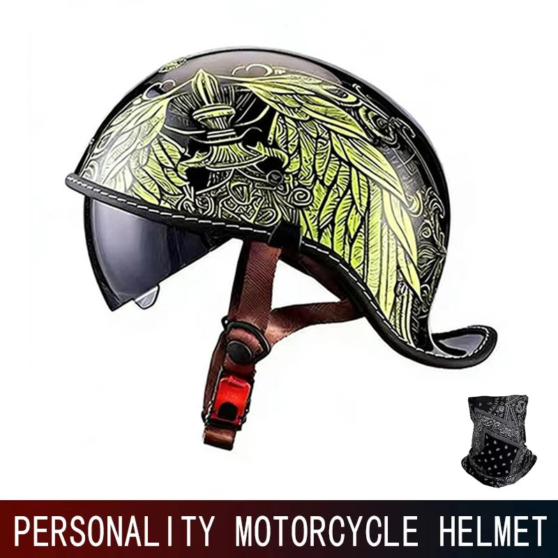 New-style cocked helmet retro personality Japanese ladle helmet for men and women summer half helmet motorcycle electric helmet