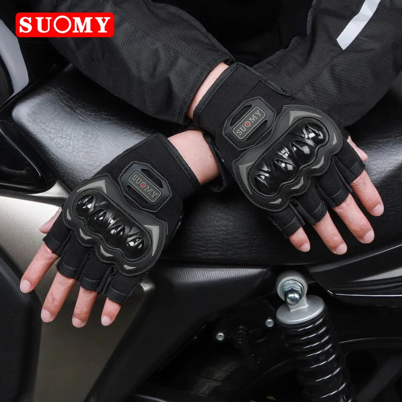 SUOMY Summer Motorcycle Gloves Sports Cycling Gloves Half Finger Men Women MTB Bike Gloves Riding Motorbike Bicycle Gloves
