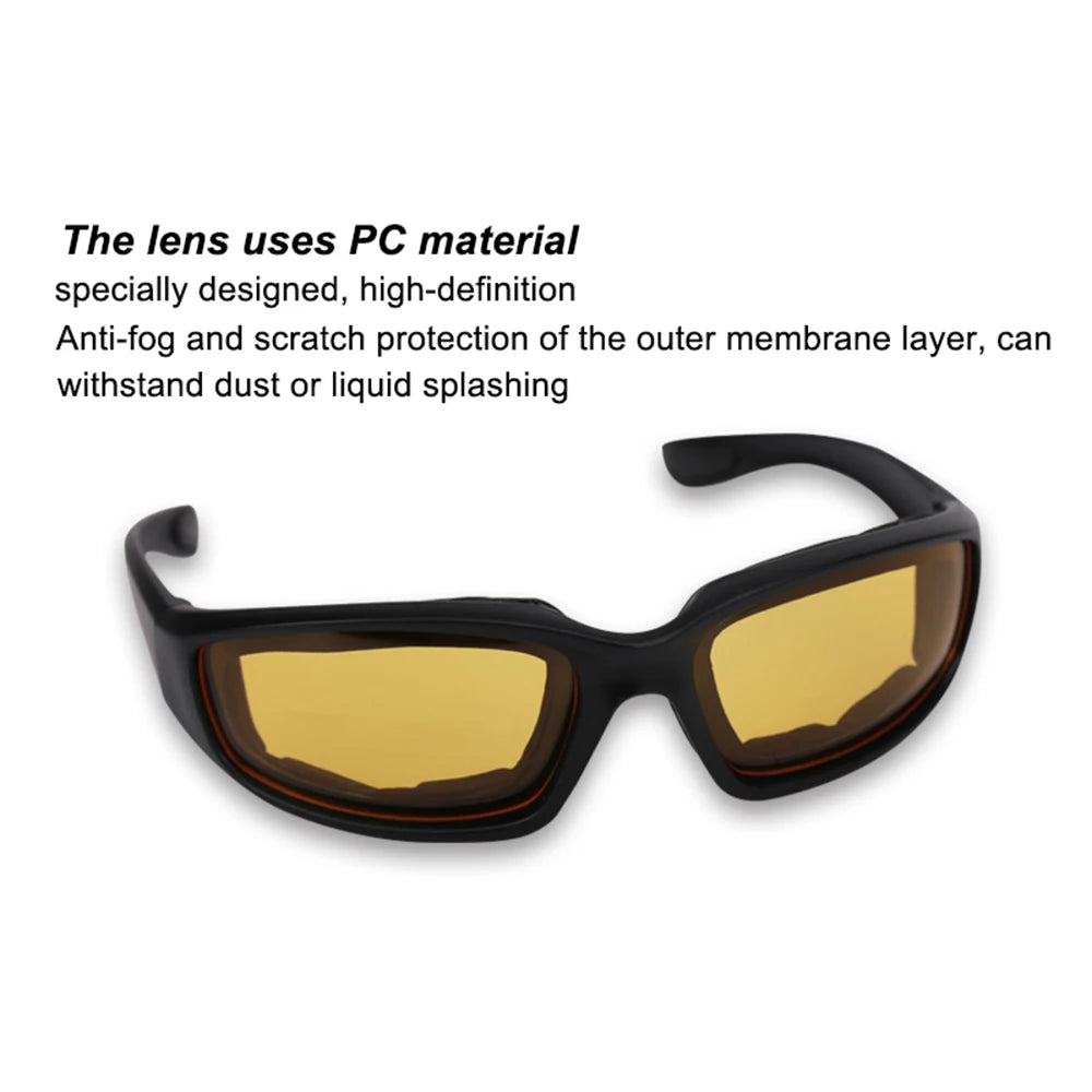 UV400 Motorcycle Riding Safety Glasses Windproof Eyeglasses Bicycle Sunglasses Moto Helmet Goggles Motor Biker Protection Lenses