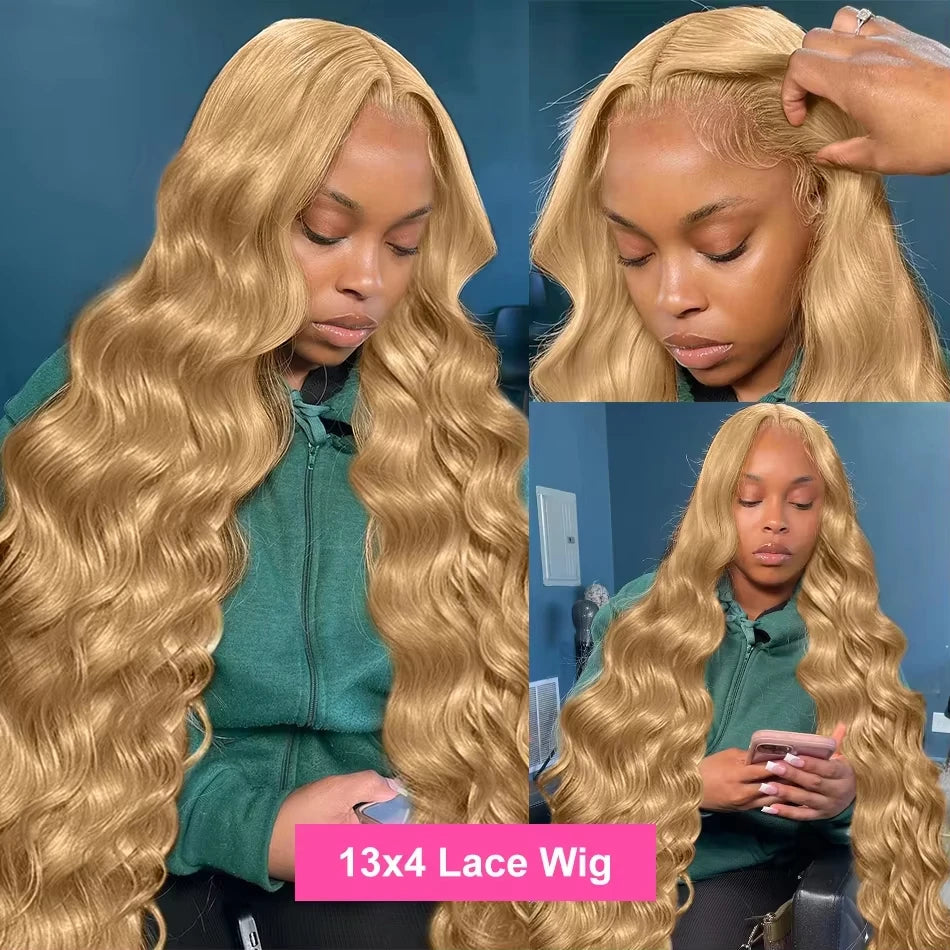 250 Density Honey Blonde Body Wave Human Hair Wig 30 Inch 13x6 Hd Lace Frontal Wig For Women Real Human Hair Wig Pre Plucked