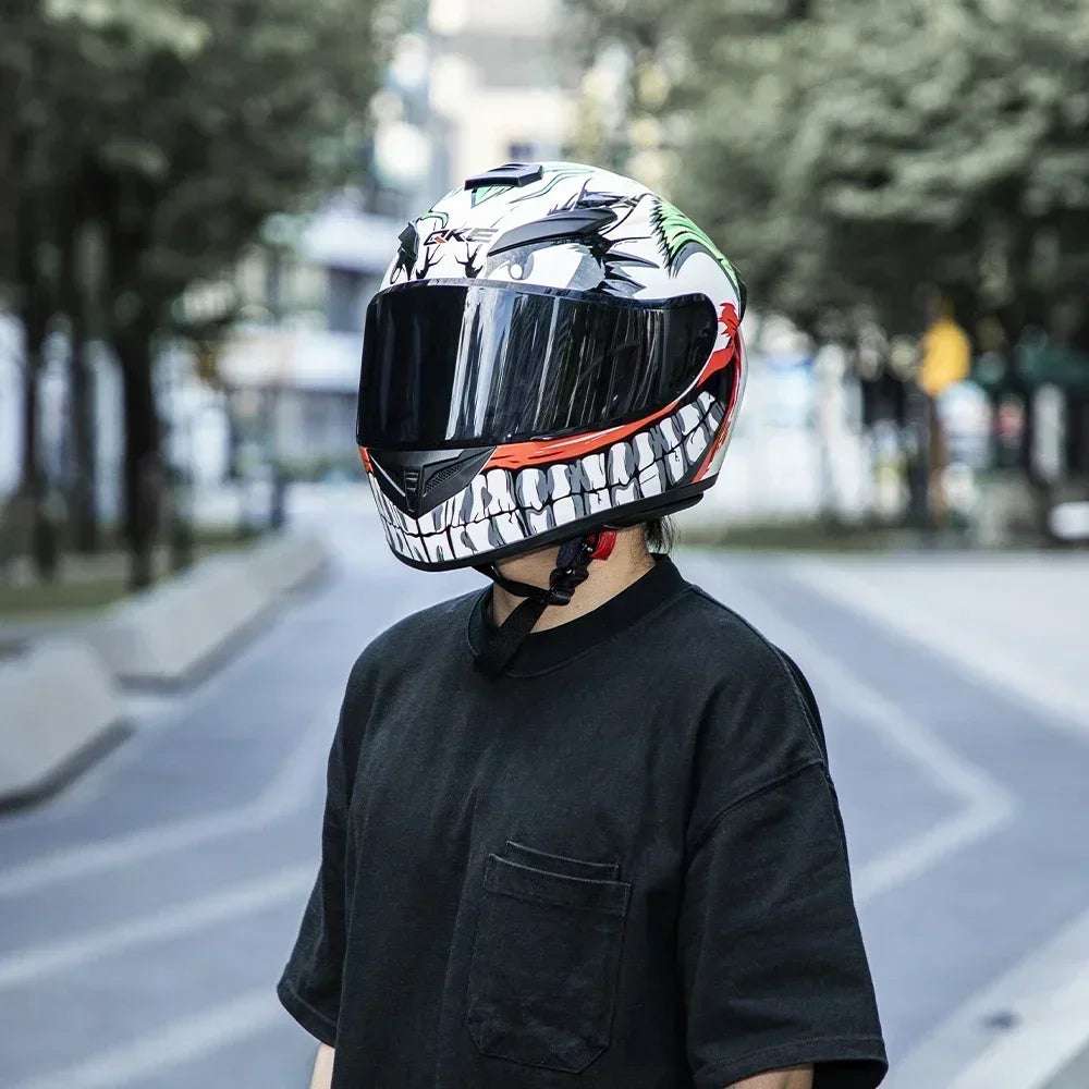 KEMITOUR Motorcycle Helmet Full Face Racing Motocross Helmet Moto Adult Motorbike Helmets For Street Touring Riding Clown