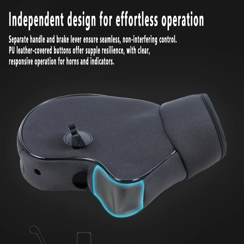 1pair Motorcycle Handlebar Covers, Winter Riding Protective Hand Covers, Electric Bike Fleece-lined Warm Gloves