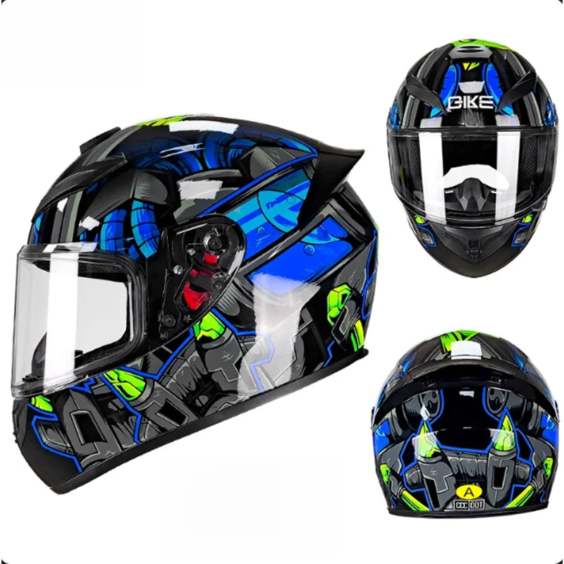 Latest Personalised Design Grey Wolf Pattern Motorcycle Full Face Helmet DOT Approved Possess Unmatched Comfort Thrilling Rides