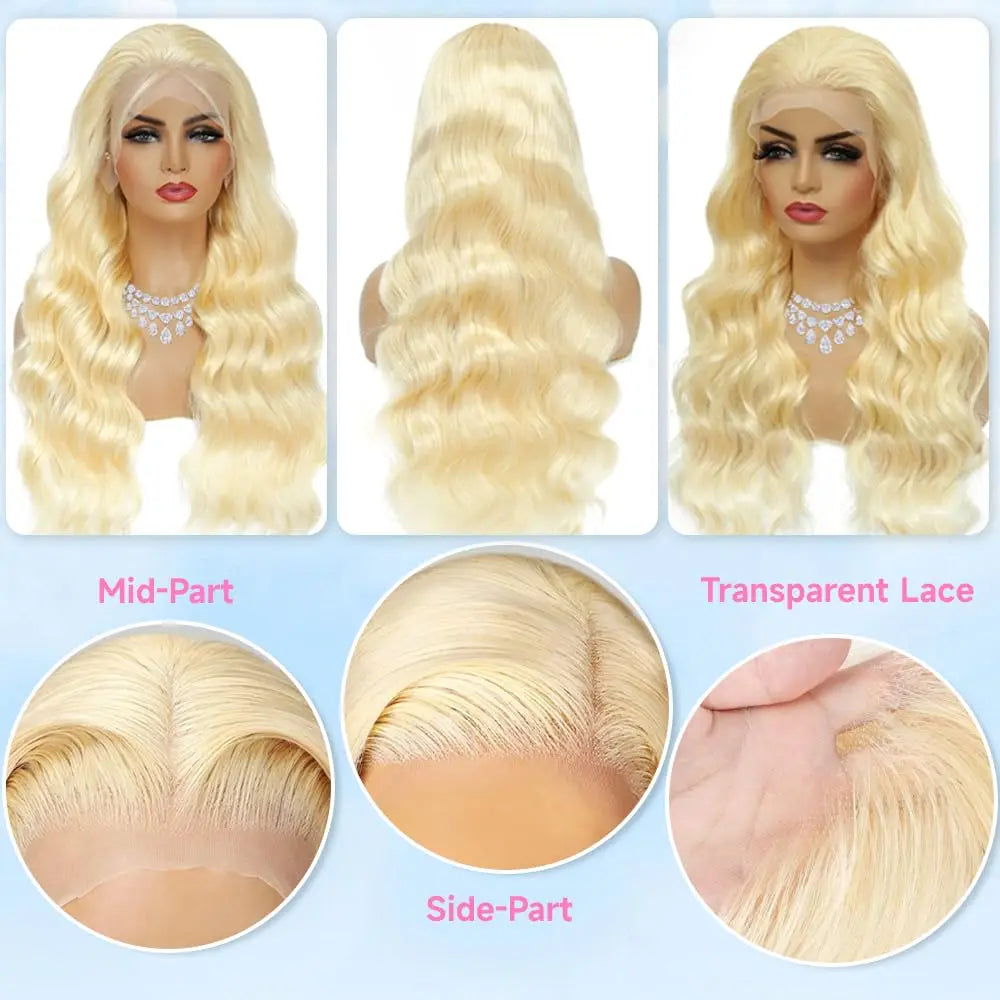 40 Inch Blonde Body Wave Human Hair Wigs 613 Hd Lace Frontal Wig 13x6 Bone Straight Lace Front Wig Colored Human Hair