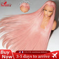 13X4 13X6 Hd Lace Frontal Wigs 200 Density Pink Straight Human Hair Wigs 32 Inch Brazilian Transparent Lace Front wig Preplucked