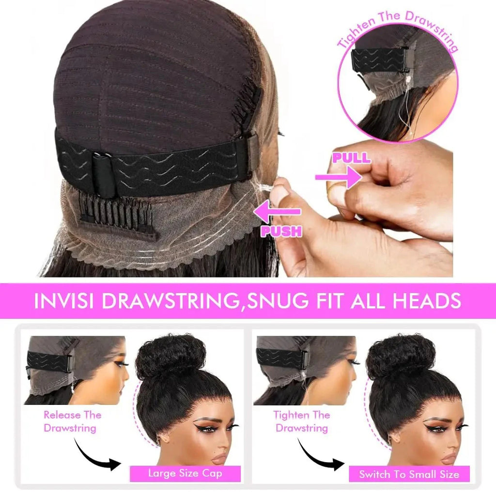 250% 18-36 Inch Invisi Strap 360 Full Lace Wig Water Deep Curly 100% Human Hair Adjustable Drawstring Hd Lace 360 Glueless Wig