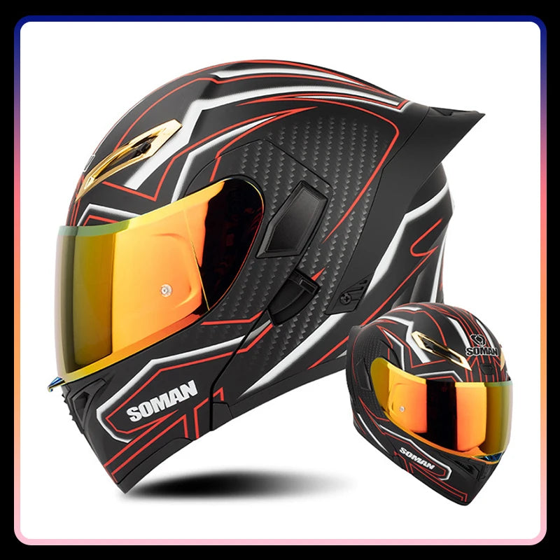 Men Women Motorcycle Helmets Full Face Helmet Colorful Dual Lens Flip Up Helmet DOT Approved Purple Modular Helm Casco Para Moto