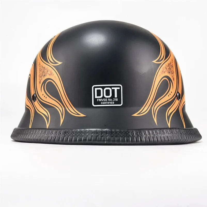 DOT Approved Motorcycle Helmet Half Face Vintage Retro German  Safety Protection New Summer Unisex Road Caps Helmets