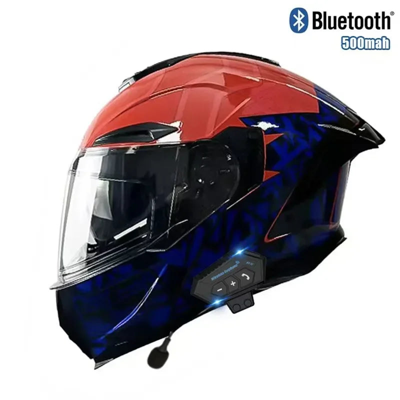 Flip up Motorcycle Helmet With Bluetooth Dual lens off-road Racing helmet Cascos para moto Motorbike Helmet DOT Approved For BMW