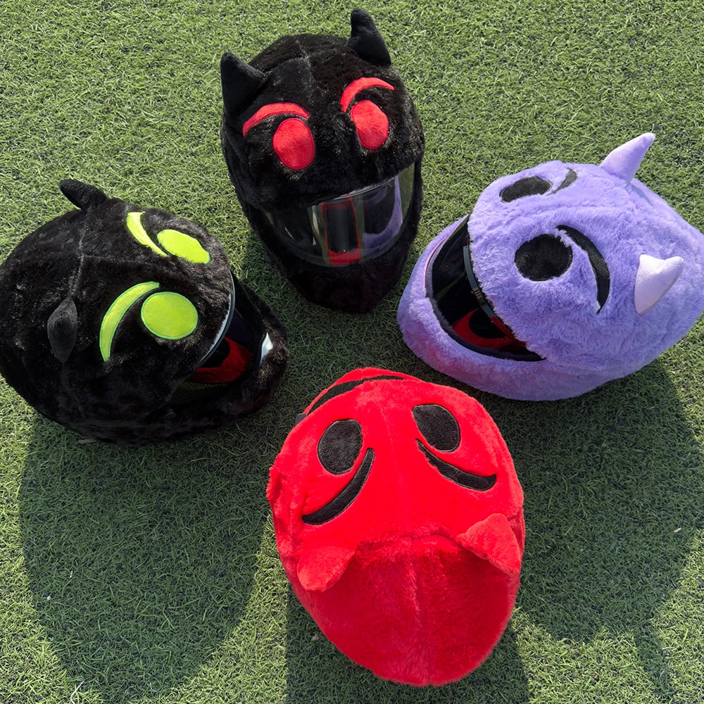 Cartoon Plush Animal Motorcycle Full Helmet Cover Funny Fabric Protection Soft Motorcycle Accessories