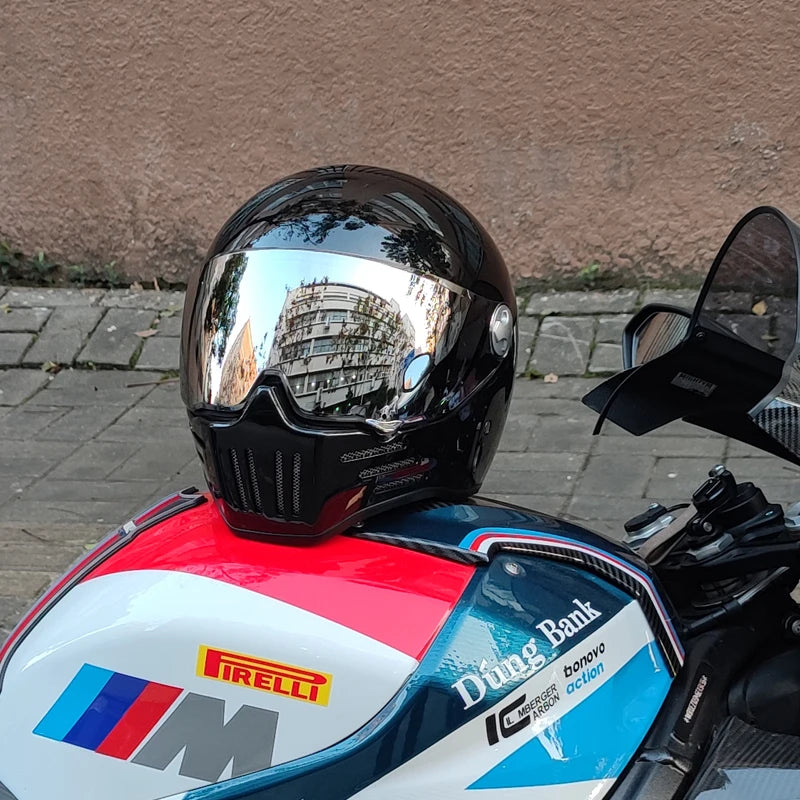 Retro motorcycle helmet ABS Light cruiser full coverage helmet for men and women DOT approved